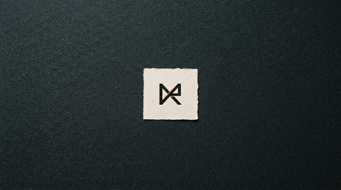 One small paper square bearing a single mark, alone on a dark surface